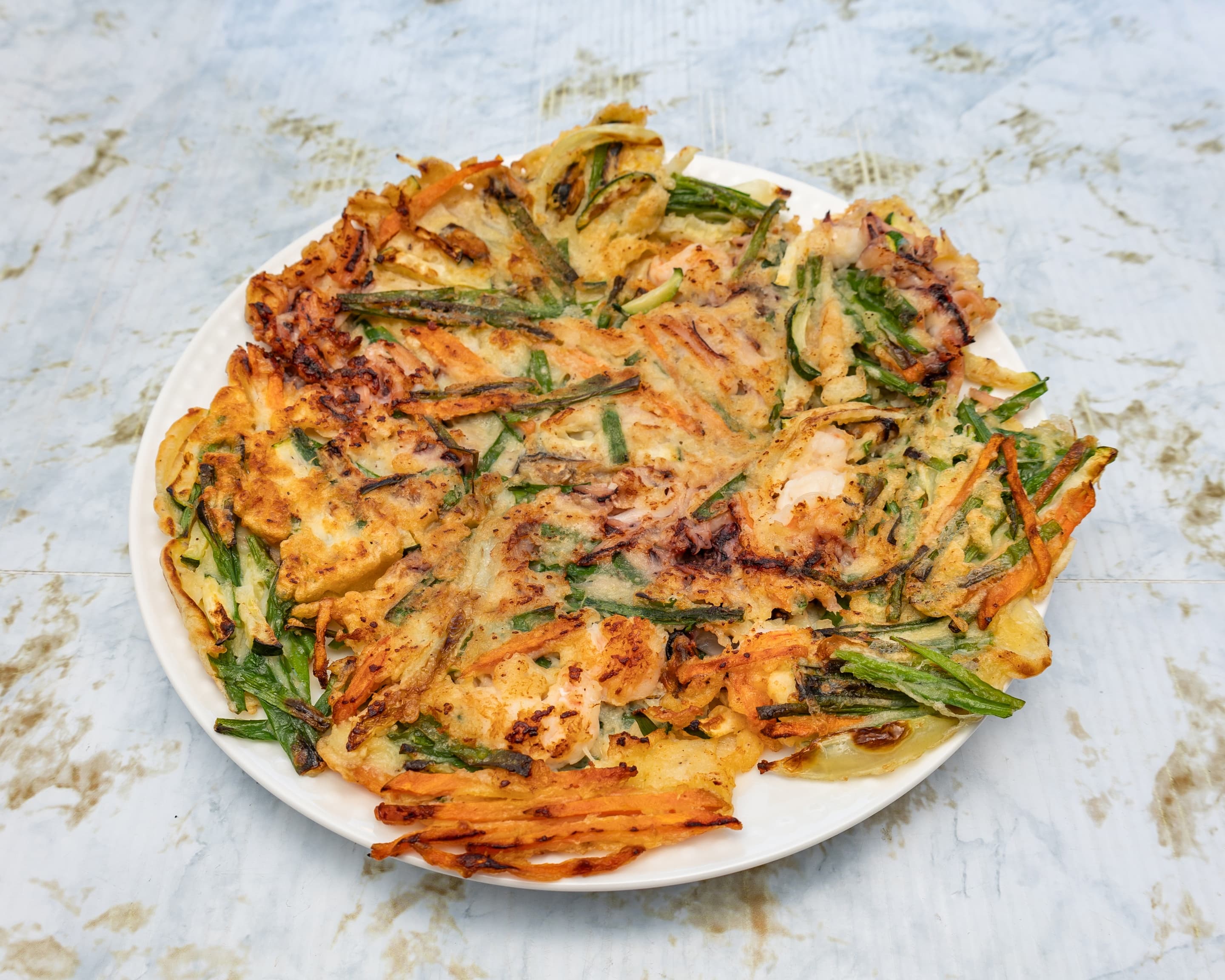 Seafood Pancake · 해물부추전